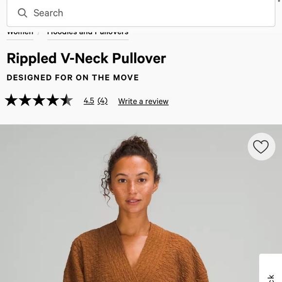 Lululemon Rippled N-Neck Pullover in Copper Brown Size 4 - Picture 3 of 14